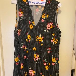 Sleeveless floral print summer dress